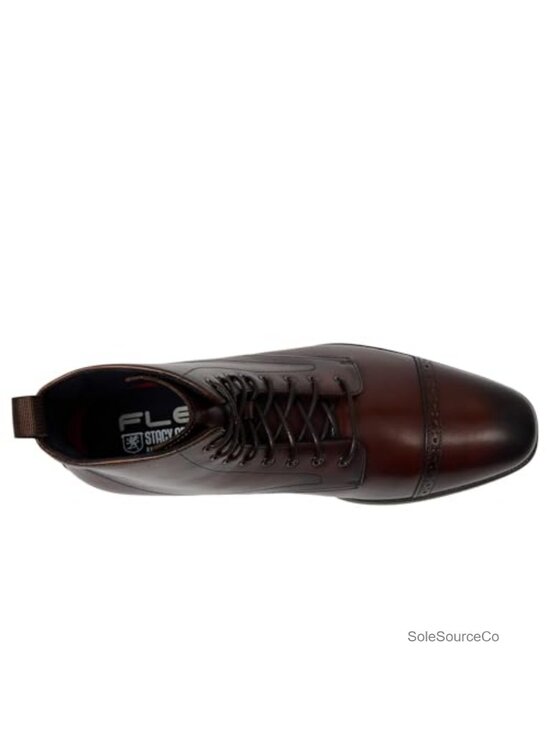 Men\'s Leather Cap Toe Lace-Up Ankle Boots Comfortable